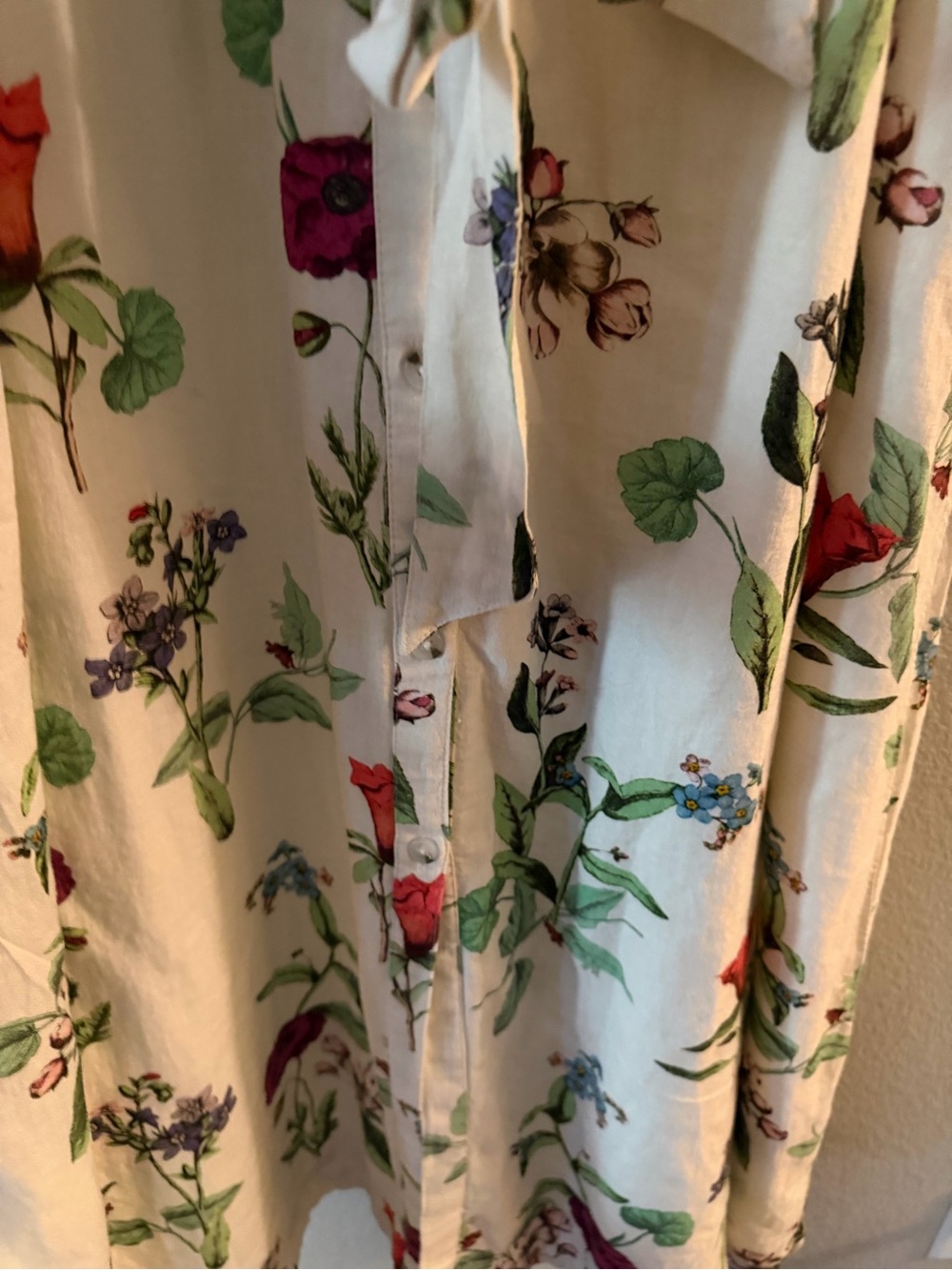 Maeve Cream Floral Tie-Waist Midi Dress - Picture 7 of 11